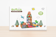 Laden Sie das Bild in den Galerie-Viewer, 98-Piece Magnetic Blocks with Dinosaurs – Educational STEM Building Toy Set - Marissa's Garden & Gift