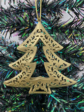 Load image into Gallery viewer, Handmade selection of ten hanging Christmas tree metal powder coated hanging tree ornaments. - Marissa's Garden & Gift