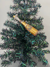 Indlæs billede til gallerivisning Glass champagne bottle bauble tree hanging decoration/christmas/seasonal/ glass hanging item - Marissa's Garden & Gift