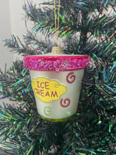 Load image into Gallery viewer, Christmas glass ice cream tub /christmas/seasonal/ glass hanging item - Marissa's Garden & Gift