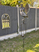 Load image into Gallery viewer, Handmade powder coated owl sculpture rocker 164cm tall - Marissa's Garden & Gift