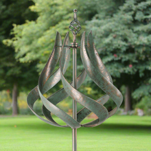 Load image into Gallery viewer, Roseland verdigris garden wind sculpture spinner - Marissa's Garden & Gift