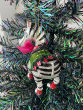 Indlæs billede til gallerivisning Christmas zebra hanging decoration/christmas/seasonal/ glass hanging item - Marissa's Garden & Gift