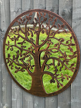 Afbeelding in Gallery-weergave laden, Handmade 60cm bronze with black touch metal Wall Plaque with acrylic mirror, colourful Metal, Garden/indoor Wall Art powder coated steel - Marissa's Garden & Gift