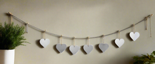 Afbeelding in Gallery-weergave laden, Handmade powder coated hanging silver heart garland measuring 150 x 20 x 1cm - Marissa's Garden & Gift