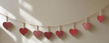 Afbeelding in Gallery-weergave laden, Handmade powder coated hanging red heart garland measuring 150 x 20 x 1cm - Marissa's Garden & Gift