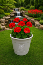 Load image into Gallery viewer, Sunflower coloured grey flower pot available in two sizes made out of recycled plastic - Marissa's Garden & Gift