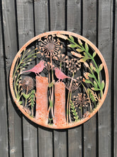 Charger l'image dans la galerie, Handmade rusty 60cm wall plaque of blackbird birds Tree Wall Plaque, Rusted coloured Metal, Garden/indoor Wall Art with peeling effect - Marissa's Garden & Gift