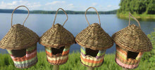 Load image into Gallery viewer, Handmade hut weave rattan birdhouses with roof measuring 15 x 18cm - Marissa's Garden & Gift