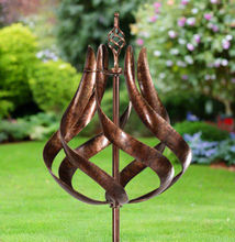 Indlæs billede til gallerivisning Roseland burnished gold garden wind sculpture spinner - Marissa's Garden & Gift