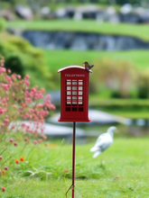 Laden Sie das Bild in den Galerie-Viewer, Robin telephone box bird feeder for garden/outdoor space powder coated steel - Marissa's Garden & Gift