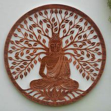 Laden Sie das Bild in den Galerie-Viewer, Handmade bronze 40cm budha tree of life with roots wall art suitable for indoors/outdoors anniversary/birthday gift - Marissa's Garden & Gift