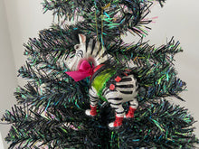 Indlæs billede til gallerivisning Christmas zebra hanging decoration/christmas/seasonal/ glass hanging item - Marissa's Garden & Gift