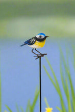 Load image into Gallery viewer, Handmade powder coated Blue tit on a pole sculpture 130cm tall - Marissa's Garden & Gift