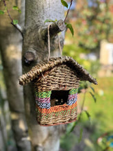 Charger l'image dans la galerie, Handmade house weave rattan birdhouse with roof measuring 17x17x21cm - Marissa's Garden & Gift