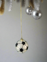 Load image into Gallery viewer, Glass Christmas football Christmas bauble tree hanging decoration/christmas/seasonal/ glass hanging item - Marissa's Garden & Gift