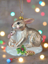 Indlæs billede til gallerivisning Glass bunny rabbit Christmas bauble tree hanging decoration/christmas/seasonal/ glass hanging item - Marissa's Garden & Gift