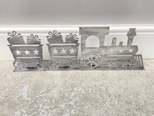 Load image into Gallery viewer, Handmade Christmas silver three piece train set measuring 50 x 8 x 16cm - Marissa's Garden & Gift