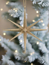 Load image into Gallery viewer, Gold glitter hanging star Christmas bauble tree hanging decoration/christmas/seasonal/ resin hanging item - Marissa's Garden & Gift