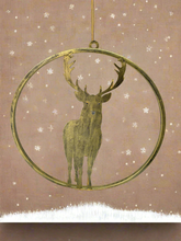 Afbeelding in Gallery-weergave laden, Handmade reindeer gold wall art for indoors/outdoors 30 x 1 x 32cm - Marissa's Garden & Gift