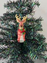 Load image into Gallery viewer, Glass Christmas deer woodland animal Christmas bauble tree hanging decoration/christmas/seasonal/ glass hanging item - Marissa's Garden & Gift