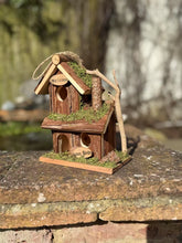 Load image into Gallery viewer, Handmade wooden birdhouse hut with three entrances measuring 16 x 10 x 21cm - Marissa's Garden & Gift