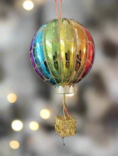 Load image into Gallery viewer, Glass Christmas hot air balloon Christmas bauble tree hanging decoration/christmas/seasonal/ glass hanging item - Marissa's Garden & Gift