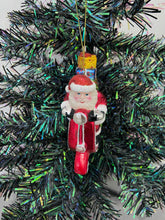 Afbeelding in Gallery-weergave laden, Glass Santa Claus on a motorbike /Father Christmas Christmas bauble tree hanging decoration/christmas/seasonal/ glass hanging item - Marissa's Garden & Gift