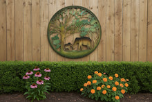 Load image into Gallery viewer, Handmade peeling tree of life elephant father and son wall art indoors/outdoors 60cm