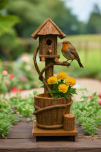 Load image into Gallery viewer, Handmade Wooden Birdhouse with Planter (H37cm, W14cm, D17cm) - Marissa's Garden & Gift
