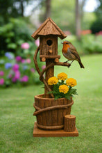 Load image into Gallery viewer, Handmade Wooden Birdhouse with Planter (H37cm, W14cm, D17cm) - Marissa's Garden & Gift
