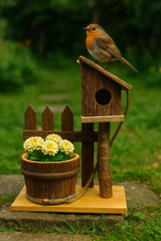 Load image into Gallery viewer, Handmade Wooden Birdhouse with Planter (H37cm, W14cm, D17cm) - Marissa's Garden & Gift