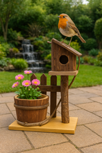 Afbeelding in Gallery-weergave laden, Handmade Wooden Birdhouse with Planter (H37cm, W14cm, D17cm) - Marissa's Garden & Gift