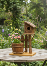 Load image into Gallery viewer, Handmade Wooden Birdhouse with Planter