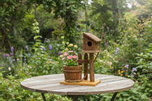Load image into Gallery viewer, Handmade Wooden Birdhouse with Planter