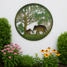 Load image into Gallery viewer, Handmade peeling tree of life elephant father and son wall art indoors/outdoors 60cm - Marissa's Garden & Gift