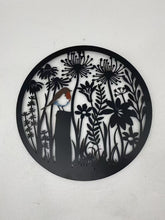Afbeelding in Gallery-weergave laden, Handmade black 40cm wall plaque of Robin birds Tree Wall Plaque, black coloured Metal, Garden/indoor Wall Art powder coated steel - Marissa's Garden & Gift