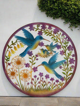 Load image into Gallery viewer, Handmade 60cm Colourful Hummingbird Wall Art – Metal Garden & Home Décor with Flowers and Baby Birds - Marissa's Garden & Gift