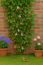 Load image into Gallery viewer, Bronze garden/outdoor bird trellis plant support measuring 139cm high - Marissa's Garden & Gift