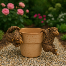 Load image into Gallery viewer, Polyresin pair of bronze coloured sheep pot hangers - Marissa's Garden & Gift