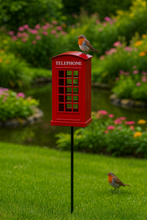 Load image into Gallery viewer, Robin telephone box bird feeder for garden/outdoor space - Marissa's Garden & Gift