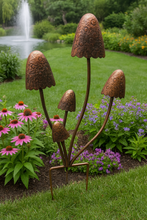 Laden Sie das Bild in den Galerie-Viewer, Handmade bronze powder coated mushrooms stake 80cm - Marissa's Garden & Gift