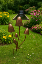Laden Sie das Bild in den Galerie-Viewer, Handmade bronze powder coated mushrooms stake 80cm - Marissa's Garden & Gift