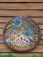 Laden Sie das Bild in den Galerie-Viewer, Handmade rusty 60cm acrylic mirror wall plaque of Robin birds Tree Wall Plaque, Rusted coloured Metal, Garden/indoor Wall Art with peeling effect - Marissa's Garden & Gift