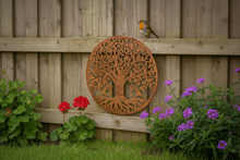 Load image into Gallery viewer, Handmade tree of life bronze powder coated wall art 60cm with two robins - Marissa's Garden & Gift