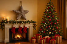 Afbeelding in Gallery-weergave laden, Handmade Hanging star wreath35 x 35 x 10cm Christmas/seasonal hanging wreath