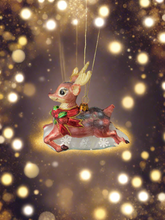 Load image into Gallery viewer, Glass Christmas deer woodland animal Christmas bauble tree hanging decoration/christmas/seasonal/ glass hanging item - Marissa's Garden & Gift