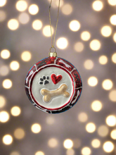 Load image into Gallery viewer, Glass dog bowl Christmas bauble tree hanging decoration/christmas/seasonal/ glass hanging item - Marissa's Garden & Gift