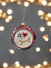 Load image into Gallery viewer, Glass dog bowl Christmas bauble tree hanging decoration/christmas/seasonal/ glass hanging item - Marissa's Garden & Gift