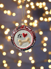 Load image into Gallery viewer, Glass dog bowl Christmas bauble tree hanging decoration/christmas/seasonal/ glass hanging item - Marissa's Garden & Gift